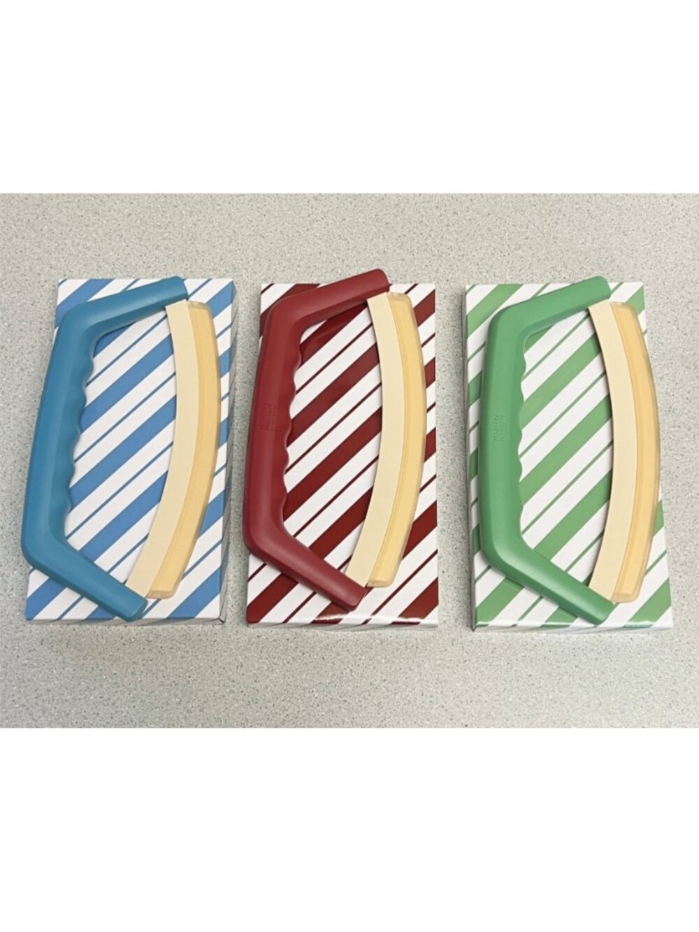 Kuhn Rikon Mezzaluna Knives SET OF 3 & Gift Boxes FARMHOUSE NEW